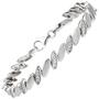 Armband 925 Sterling Silber matt 52 Zirkonia 19 cm Silberarmband 
