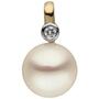 Anh�nger 585 Gold Gelbgold 1 S��wasser Perle 1 Diamant Brillant 