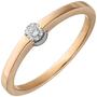 Damen Ring 585 Rotgold 1 Diamant Brillant 0,15ct. Diamantring (Gr��e: 60) 