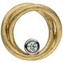 Anh�nger aus 585 Gelbgold eismatt 1 Diamant Brillant 15,2 mm 