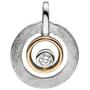 Anh�nger 585 Gold Rotgold bicolor eismatt 1 Diamant Brillant 