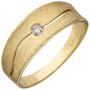 Damen Ring 585 Gold Gelbgold eismatt, 1 Diamant Brillant 0,06ct. (Gr��e: 56) 