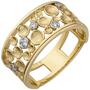 Damen Ring breit 585 Gold Gelbgold 5 Diamanten Diamantring (Gr��e: 54) 