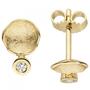 Ohrstecker 585 Gelbgold eismatt mit 2 Diamanten Brillanten Ohrringe 