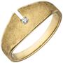Damen Ring 585 Gelbgold eismatt 1 Diamant Brillant 0,04ct. (Gr��e: 58) 