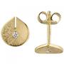 Ohrstecker 585 Gold Gelbgold eismatt 2 Diamanten Brillanten Ohrringe 