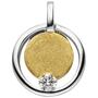 Anh�nger 585 Gold Gelbgold bicolor eismatt 1 Diamant Brillant 