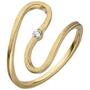 Damen Ring geschl�ngelt 585 Gelbgold eismatt 1 Diamant Brillant 0,05ct. (Gr��e: 52) 
