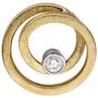 Anh�nger rund aus 585 Gelbgold eismatt 1 Diamant Brillant Diamantanh�nger 