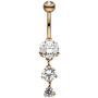 Bauchnabel Piercing Edelstahl ros�gold farben 4 Zirkonia 