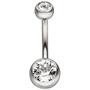 Bauchnabel Piercing aus Edelstahl mit Kristallsteinen 