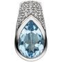 Anh�nger 925 Silber 1 Blautopas hellblau blau und 14 Zirkonia 
