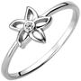 Damen Ring Blume 925 Sterling Silber 1 Zirkonia (Gr��e: 52) 
