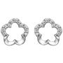 Ohrstecker Blume 925 Silber matt 22 Zirkonia Ohrringe Silberohrringe 