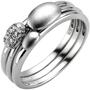 Damen Ring 3-teilig 925 Sterling Silber 6 Zirkonia (Gr��e: 54) 