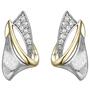 Ohrstecker 925 Sterling Silber bicolor vergoldet eismatt 16 Zirkonia Ohrringe 