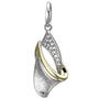 Anh�nger 925 Silber bicolor vergoldet eismatt 12 Zirkonia Silberanh�nger 