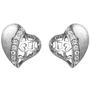 Ohrstecker Herz 925 Sterling Silber eismatt 16 Zirkonia Ohrringe Silberohrringe 