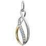 Anh�nger 925 Sterling Silber bicolor vergoldet 9 Zirkonia 