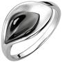 Damen Ring 925 Sterling Silber teilmattiert und schwarz teilrhodiniert (Gr��e: 58) 