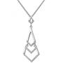 Collier Kette mit Anh�nger 925 Sterling Silber 46 Zirkonia 45 cm