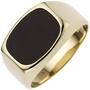 Herren Ring 585 Gold Gelbgold, 1 Onyx, Herrenring (Gr��e: 60) 