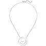 Collier Kette mit Anh�nger Edelstahl mit 74 Kristallen 46 cm