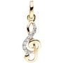 Anh�nger Notenschl�ssel 333 Gold Gelbgold 9 Zirkonia 
