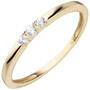 Damen Ring schmal 333 Gelbgold 3 Zirkonia Goldring (Gr��e: 52) 