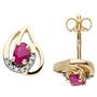Ohrstecker 333 Gold Gelbgold 14 Zirkonia 2 Rubine Ohrringe 