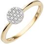 Damen Ring 333 Gelbgold 9 Zirkonia, 6,5 mm breit (Gr��e: 54) 