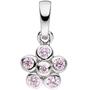 Kinder Anh�nger Blume rosa 925 Sterling Silber 6 Zirkonia 