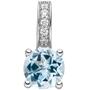 Anh�nger 925 Sterling Silber 5 Zirkonia 1 Blautopas hellblau blau 