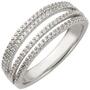 Damen Ring 585 Gold Wei�gold 108 Diamanten 0,43ct. (Gr��e: 54) 