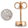 Ohrstecker 585 Gold Rotgold 28 Diamanten Brillanten 0,13ct. 