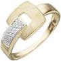 Damen Ring 585 Gold Gelbgold eismatt 22 Diamanten (Gr��e: 52) 