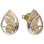 Ohrstecker Tropfen 585 Wei�gold Gelbgold bicolor 8 Diamanten Brillanten 