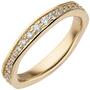 Damen Ring 585 Gold Gelbgold Diamanten rundum (Gr��e: 58) 