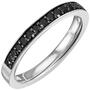 Damen Ring 585 Gold Wei�gold 17 schwarze Diamanten (Gr��e: 60) 
