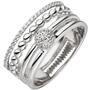 Damen Ring breit 925 Sterling Silber, 41 Zirkonia (Gr��e: 54) 