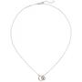 Collier Kette mit Anh�nger 925 Silber bicolor vergoldet 18 Zirkonia 45 cm