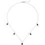 Collier Halskette 925 Sterling Silber 5 Onyxe 45 cm