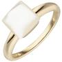 Damen Ring Perlmutt 925 Silber Gold 1 Perlmutt-Einlage (Gr��e: 54) 