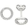 Ohrstecker 925 Sterling Silber 36 Zirkonia Ohrringe 7,7 mm 
