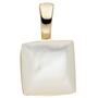 Anh�nger 925 Silber gold vergoldet 1 Perlmutt-Einlage eckig