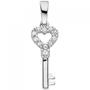 Anh�nger Schl�ssel 925 Sterling Silber 11 Zirkonia 