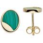 Ohrstecker 925 Sterling Silber gold vergoldet 2 Malachit-Einlagen gr�n 