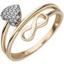 Damen Ring Herz Unendlichkeit 333 Gelbgold 18 Zirkonia (Gr��e: 60) 