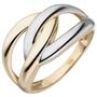 Damen Ring 333 Gelbgold, bicolor (Gr��e: 60) 