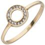 Damen Ring 333 Gelbgold mit 21 Zirkonia Goldring (Gr��e: 52) 